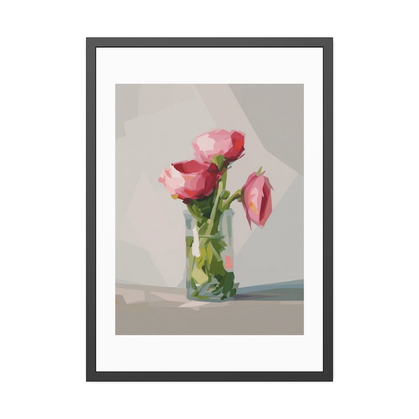 Framed Poster — Pink Peonies Vase Wall Art Print