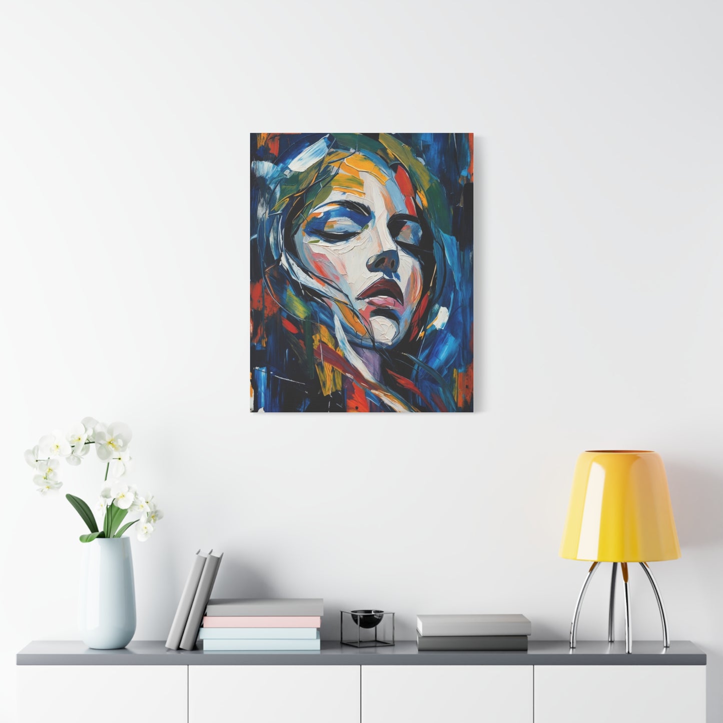 Abstract Colorful Woman Portrait Canvas