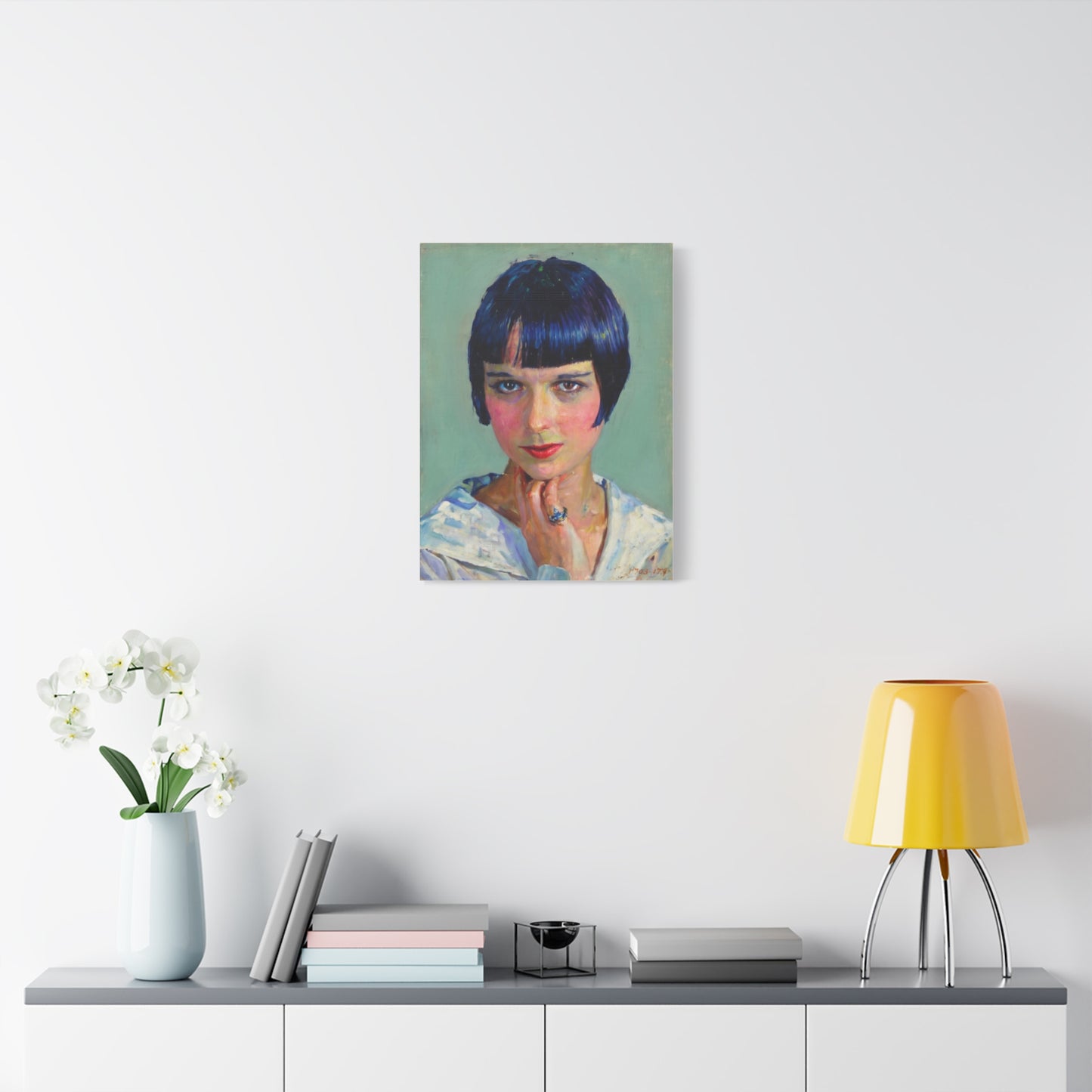 Portrait Canvas Print — Vintage Flapper Woman Matte Stretched Wall Art
