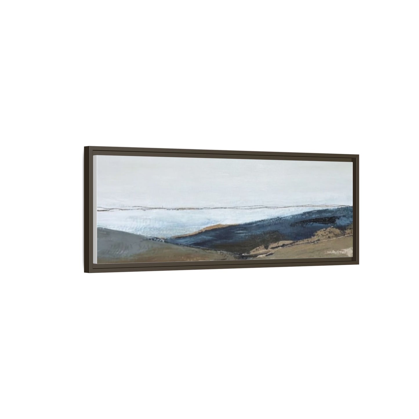 Framed Matte Canvas Wall Art — Serene Coastal Abstract Landscape