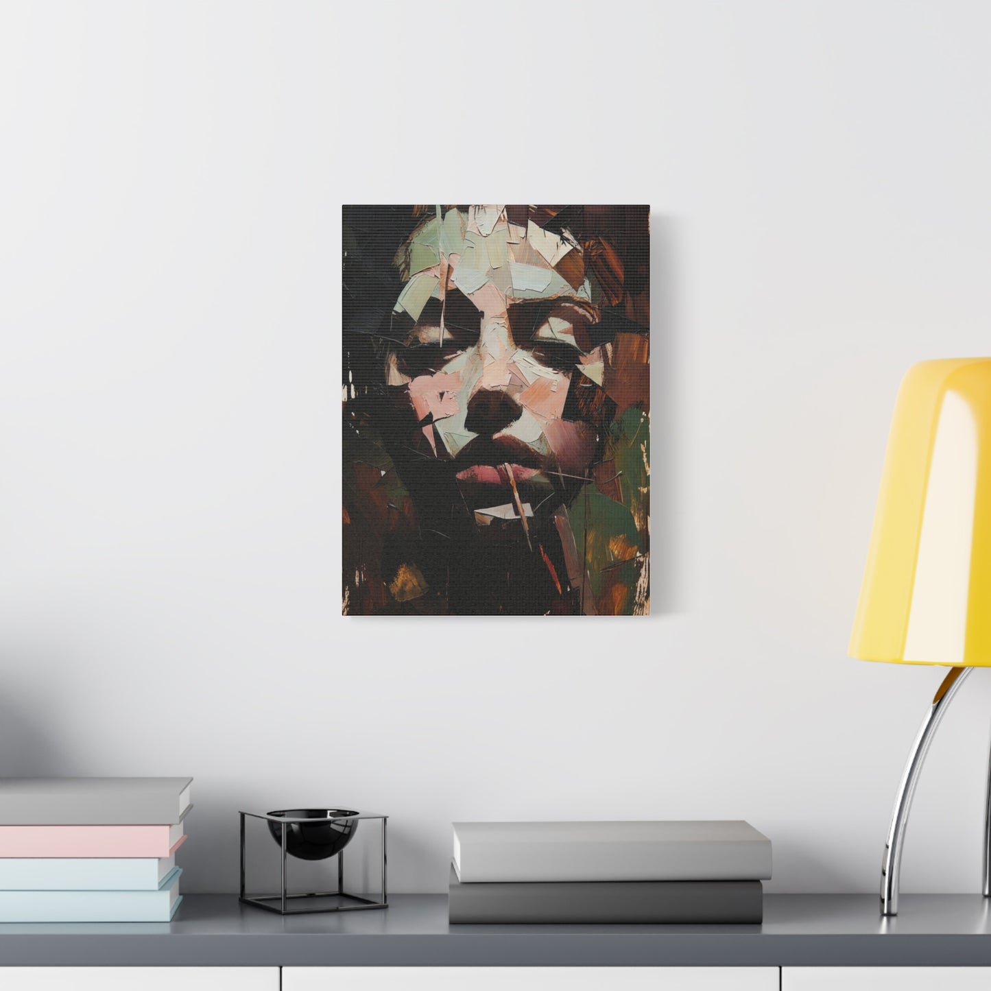 Abstract Portrait Matte Stretched Canvas (1.25") — Contemporary Textured Face Art