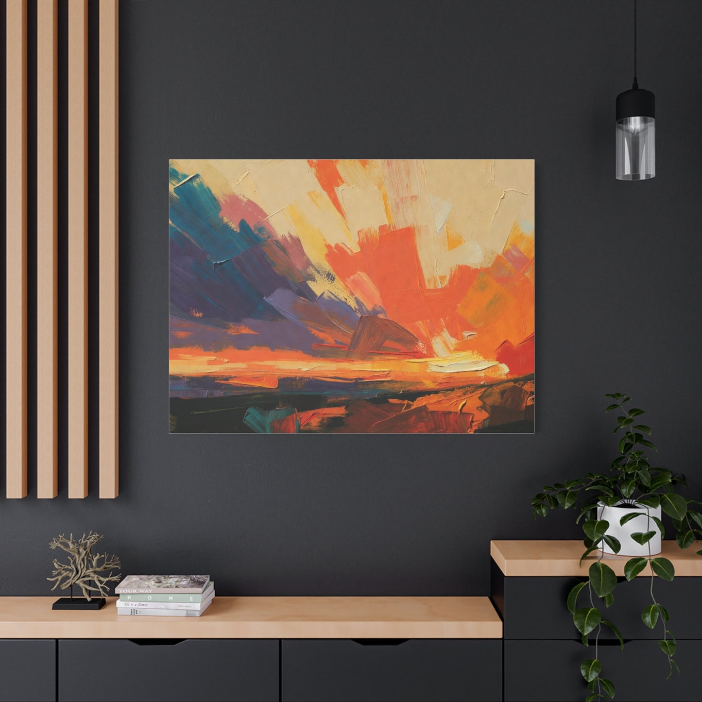 Abstract Sunset Landscape Canvas Print — Matte Stretched Wall Art