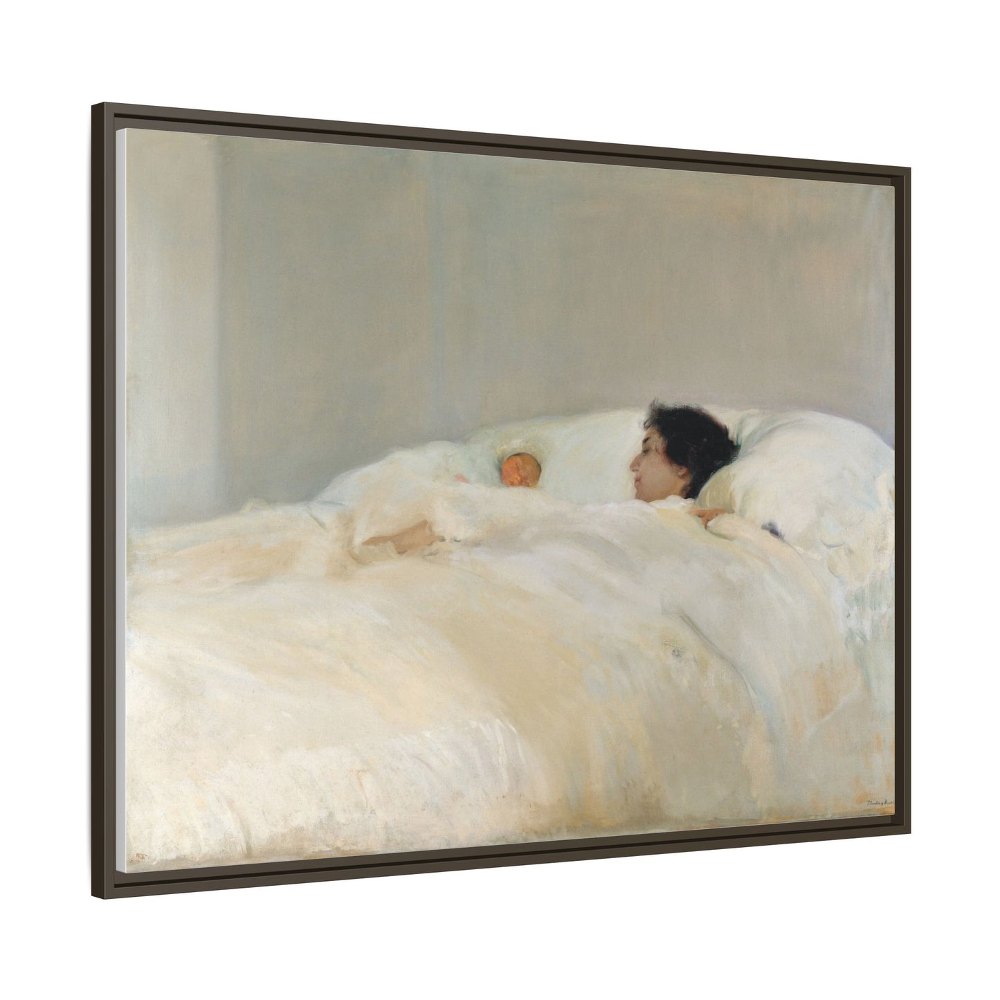 Mother by Joaquin Sorolla y Bastida Framed Matte Canvas Wall Art Print