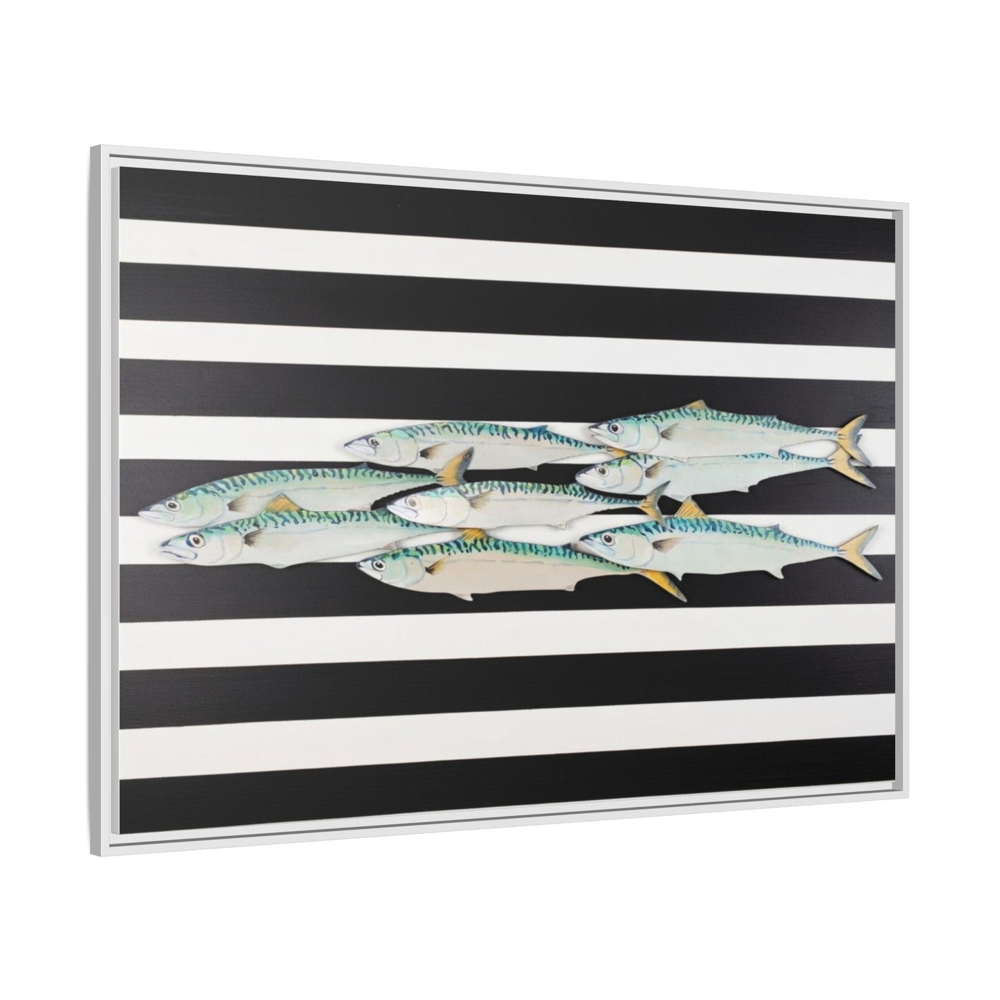 Striped Mackerel Canvas Print — Framed Matte Fish Wall Art