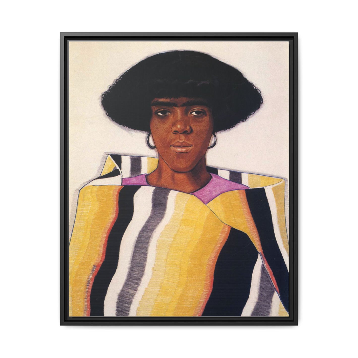 Portrait of an African American Woman by Winold Reiss Framed Matte Canvas Portrait