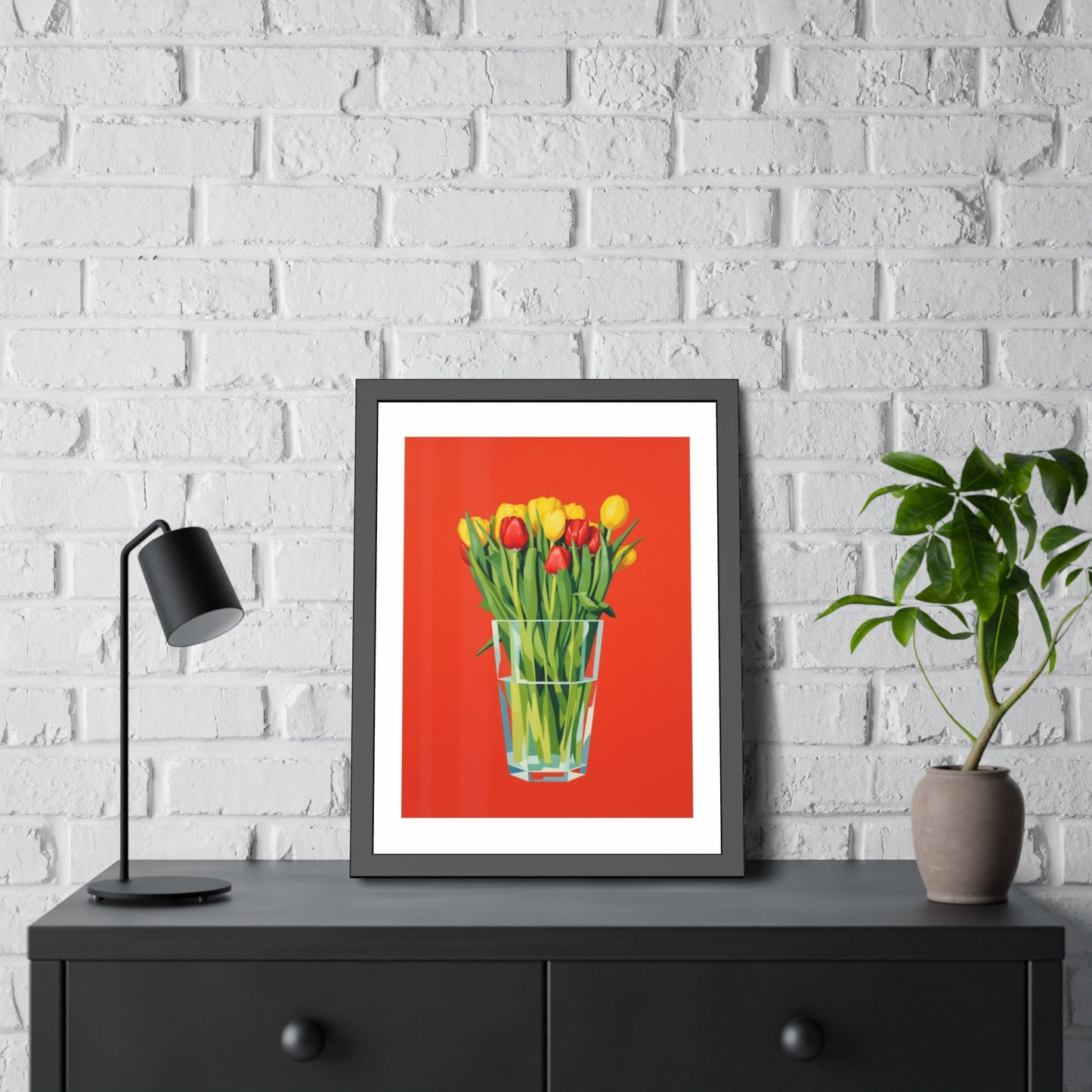 Tulip Bouquet Framed Poster — Bright Floral Wall Art