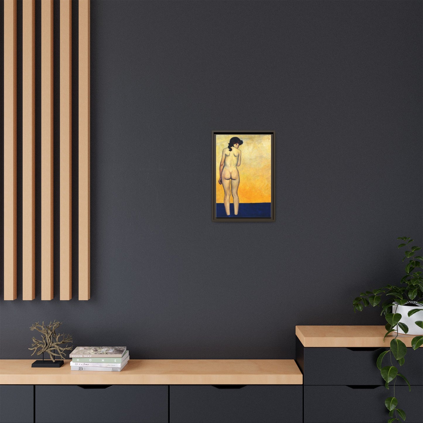 Adolescente entrant dans l'eau by Félix Vallotton Framed Matte Canvas Wall Art Print