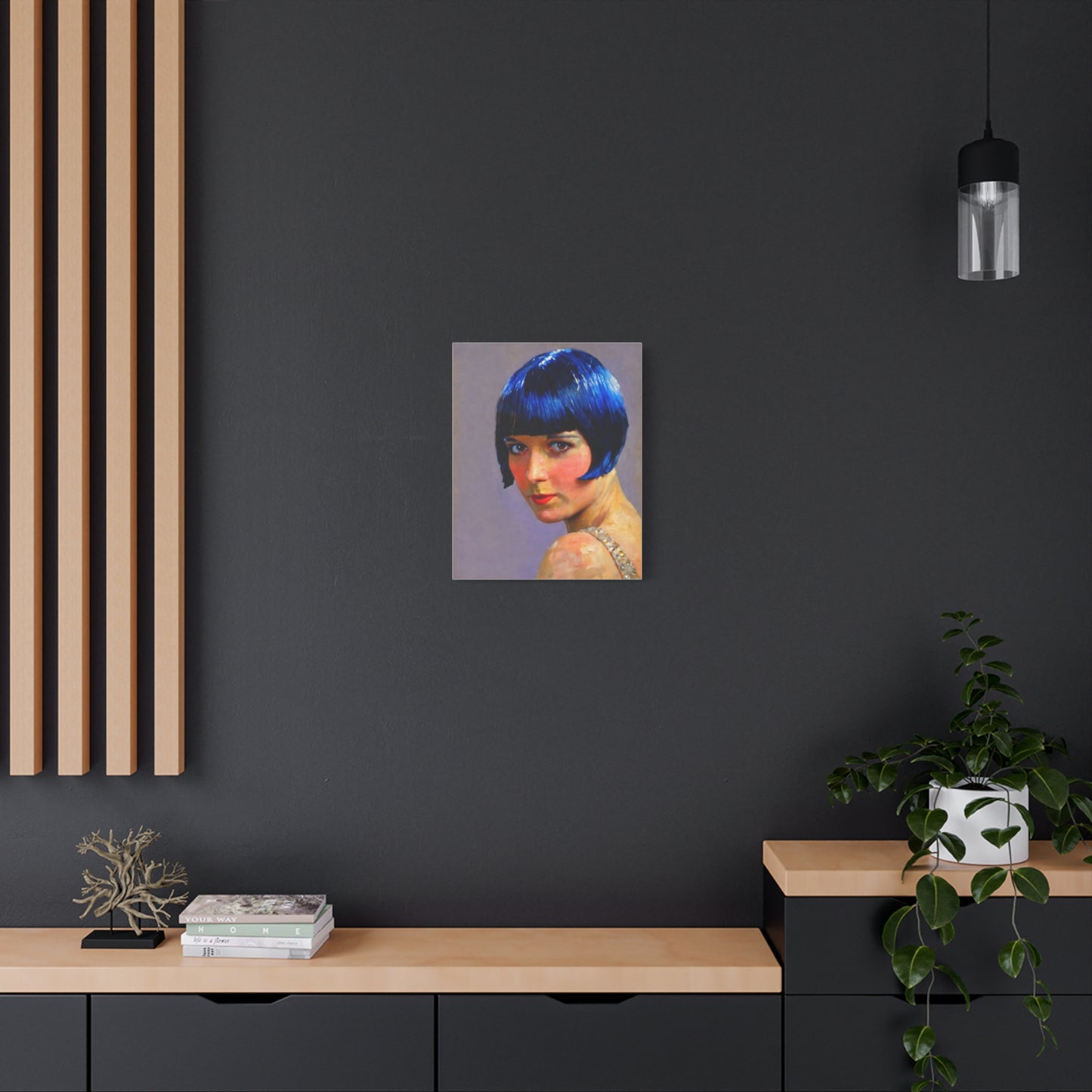 Blue Bob Portrait Matte Canvas Print - Stretched Wall Art