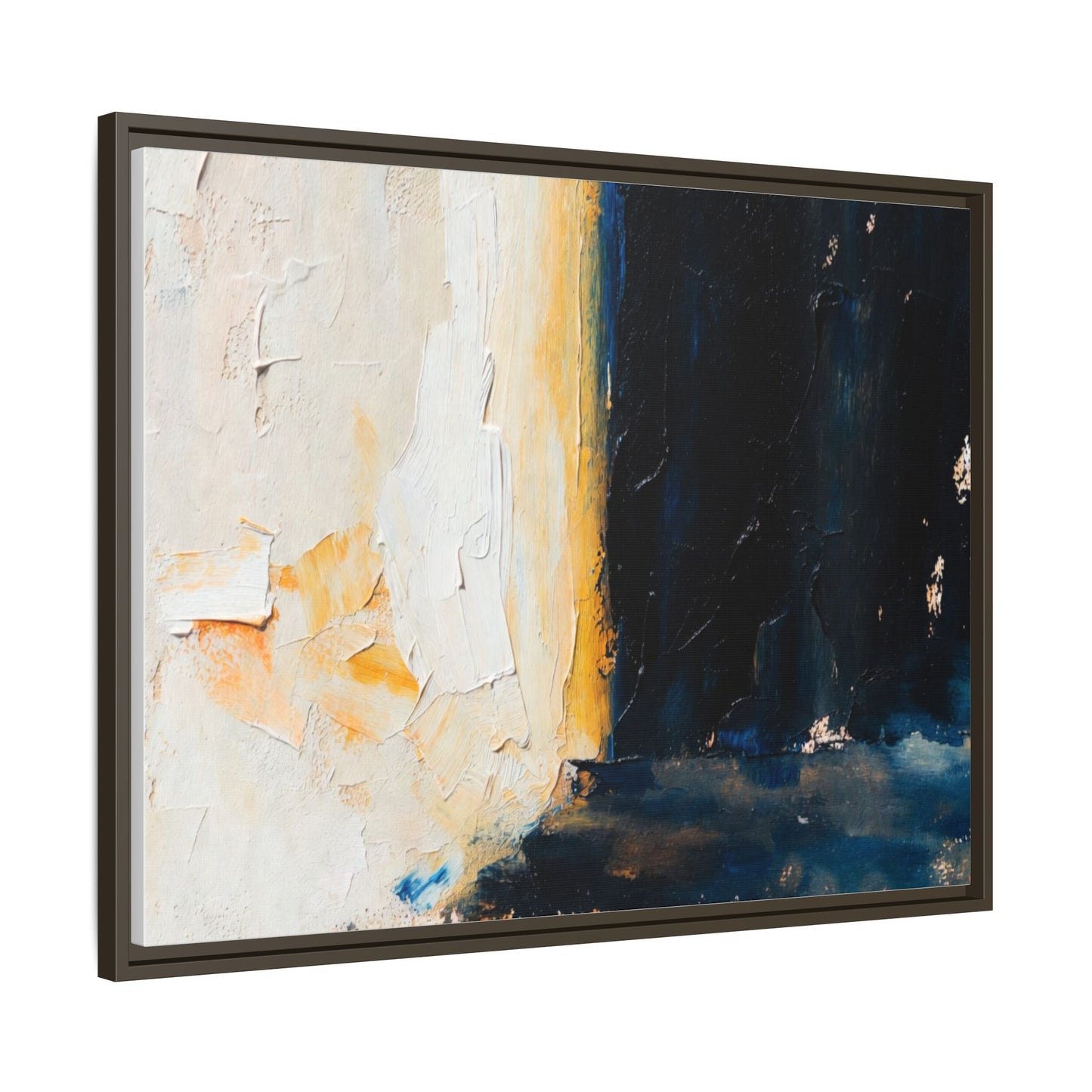 Abstract Coastal Texture Framed Canvas Art — Matte Multi-Color Wall Print
