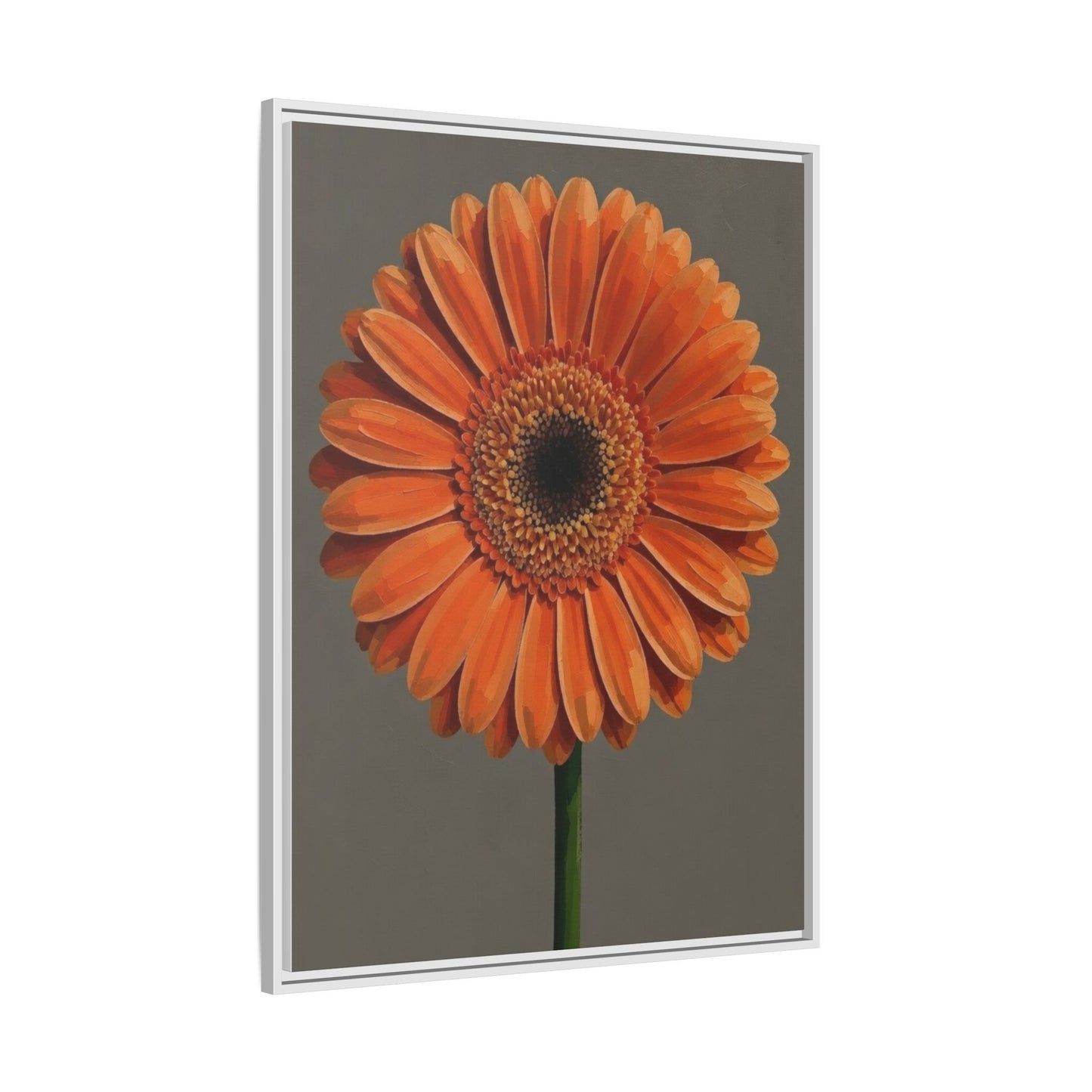 Orange Gerbera Daisy Matte Canvas Print (Framed)