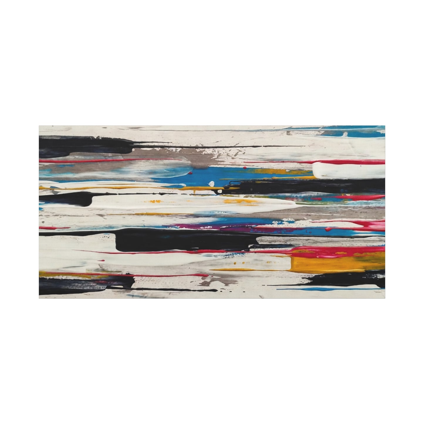 Abstract Color Streaks Matte Canvas Print — Modern Horizontal Wall Art