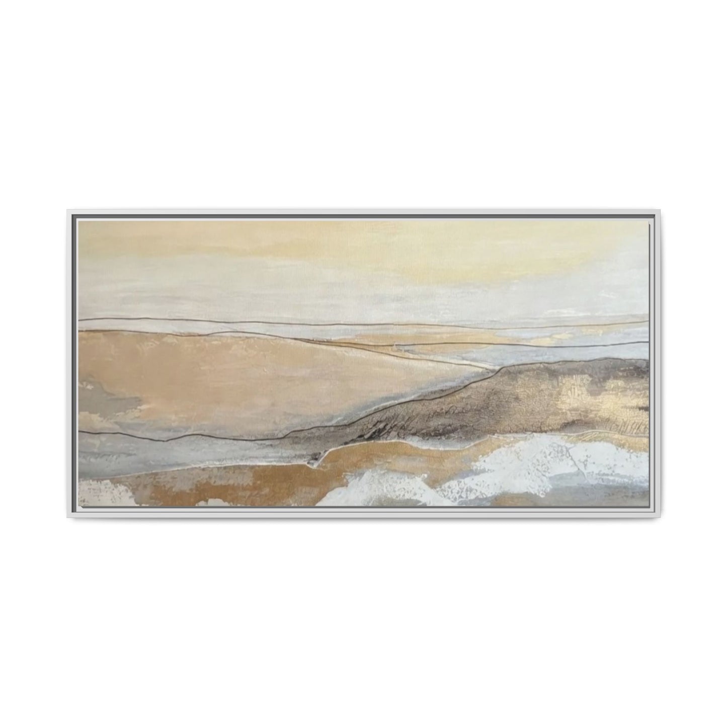 Framed Abstract Coastal Landscape Matte Canvas Wall Art