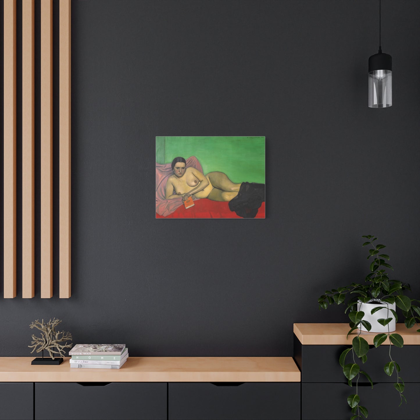Femme nue tenant un livre by Félix Vallotton Matte Canvas Wall Art Print