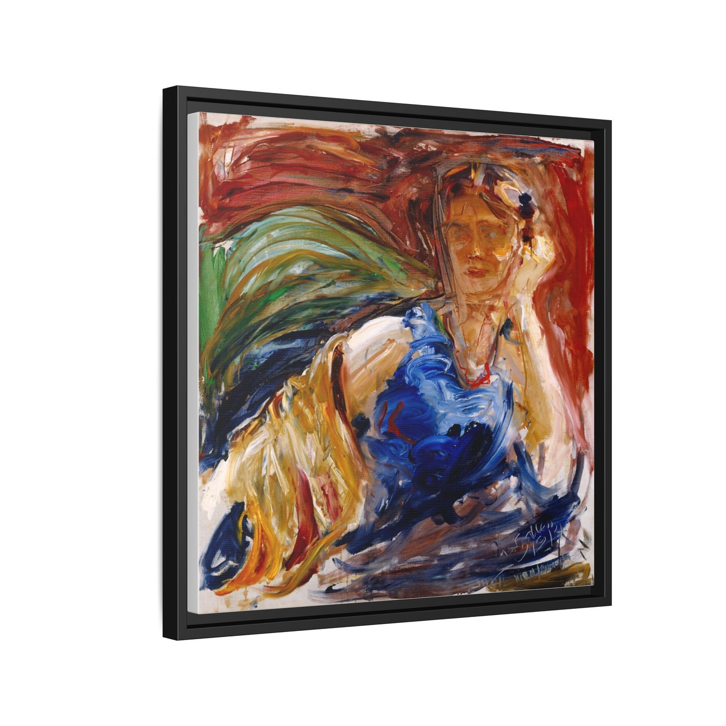 Portrait of hyllis Sjostrom by Akseli Gallen-Kallela Canvas Matte Framed Wall Art Print