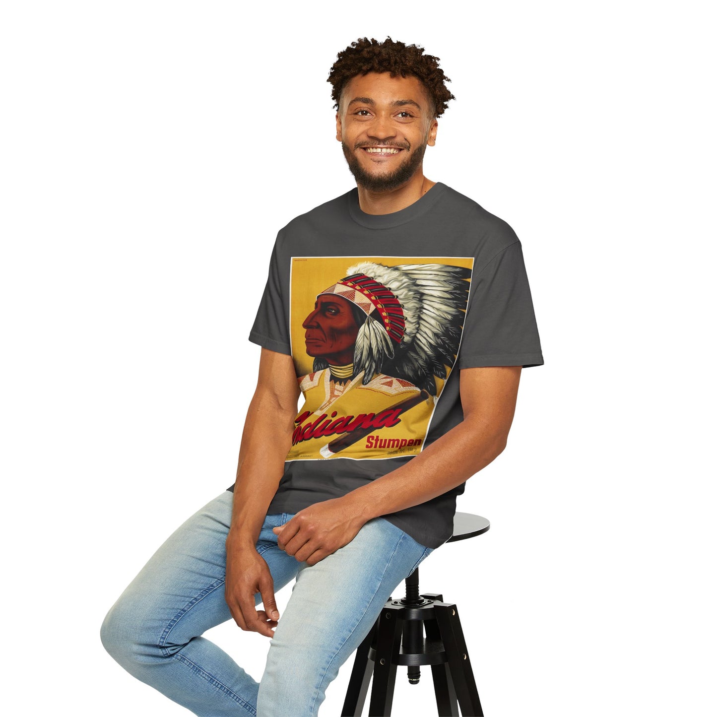 T-Shirt — Retro 'Indiana' Native Chief Vintage Poster Design