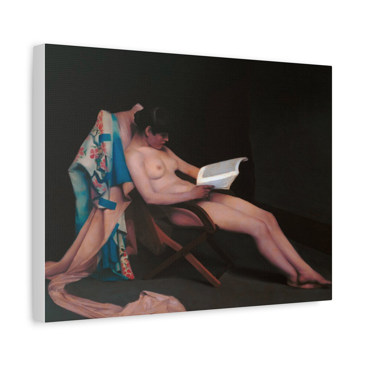 The reading girl by Theodore Roussel Matte Canvas Wall Art Print