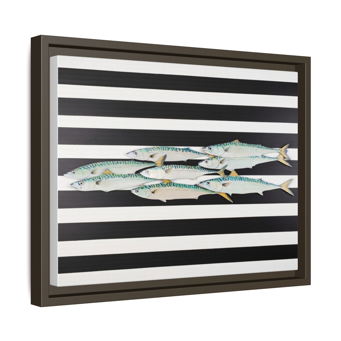 Striped Mackerel Canvas Print — Framed Matte Fish Wall Art