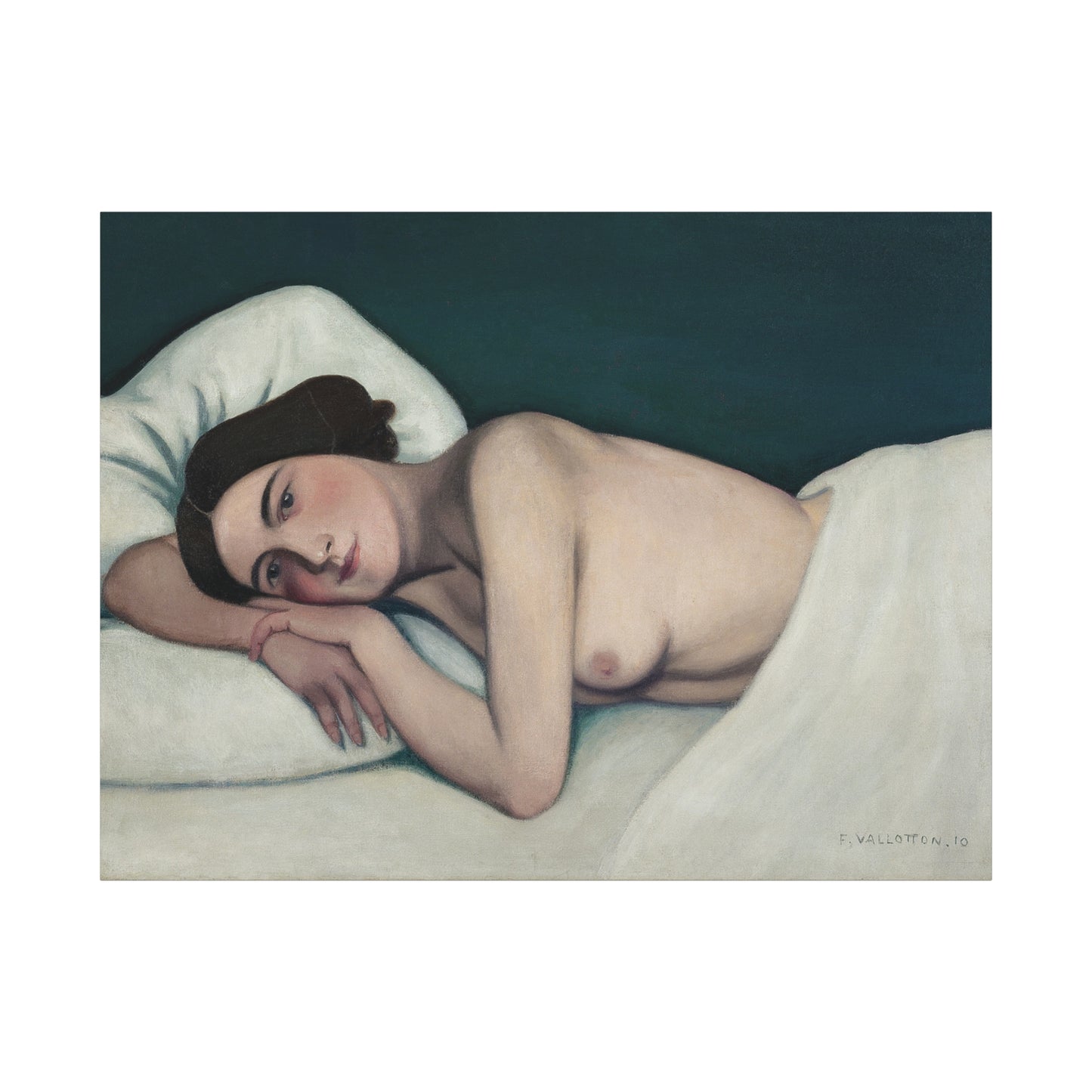 Nu au lit by Félix Vallotto Matte Canvas Wall Art Print