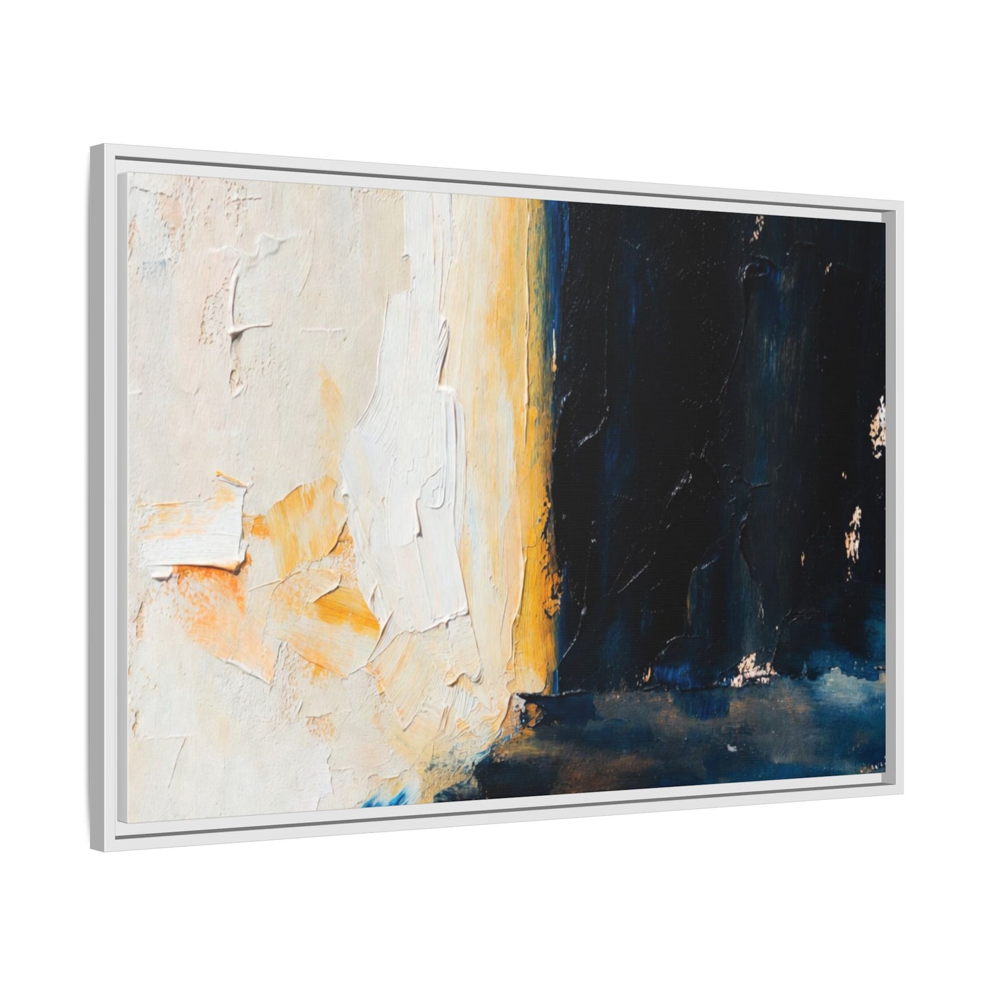 Abstract Coastal Texture Framed Canvas Art — Matte Multi-Color Wall Print
