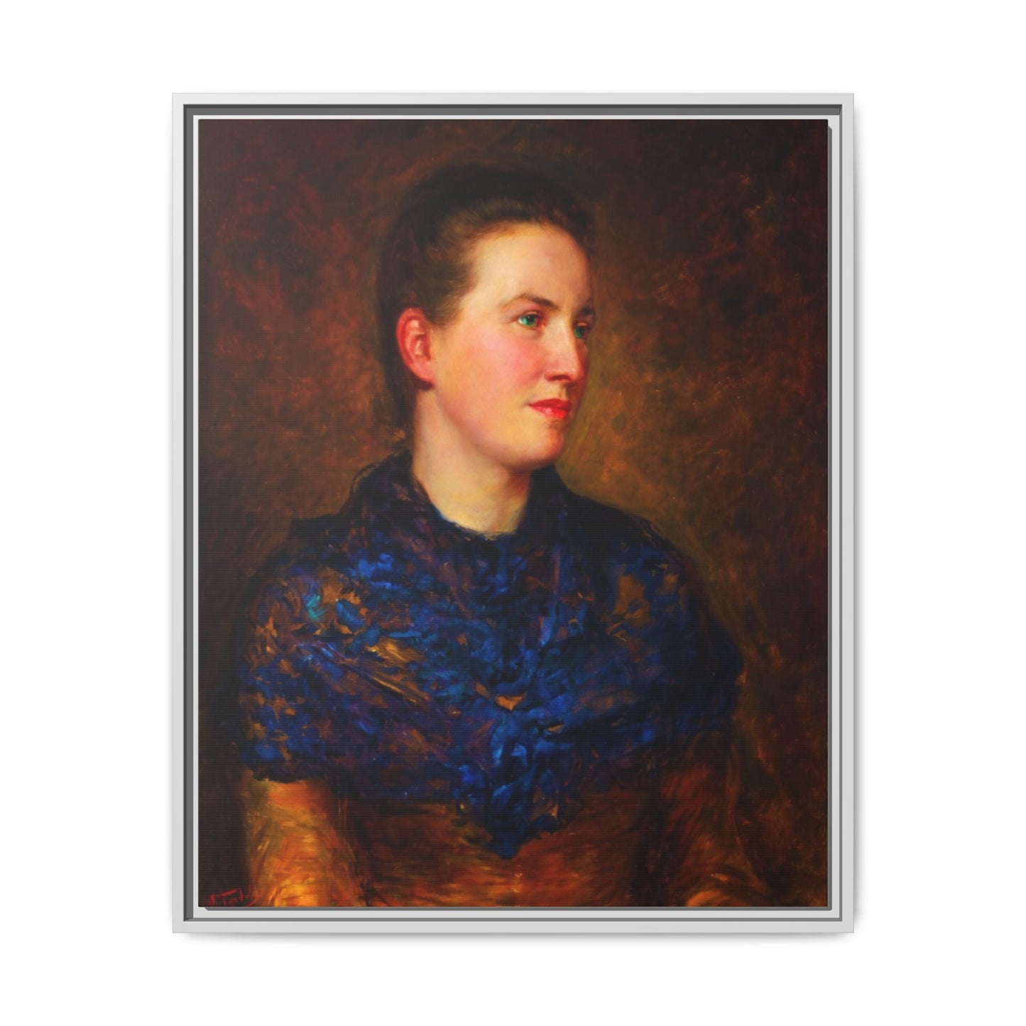 Framed Matte Canvas Portrait Print — Classic Victorian Woman Wall Art