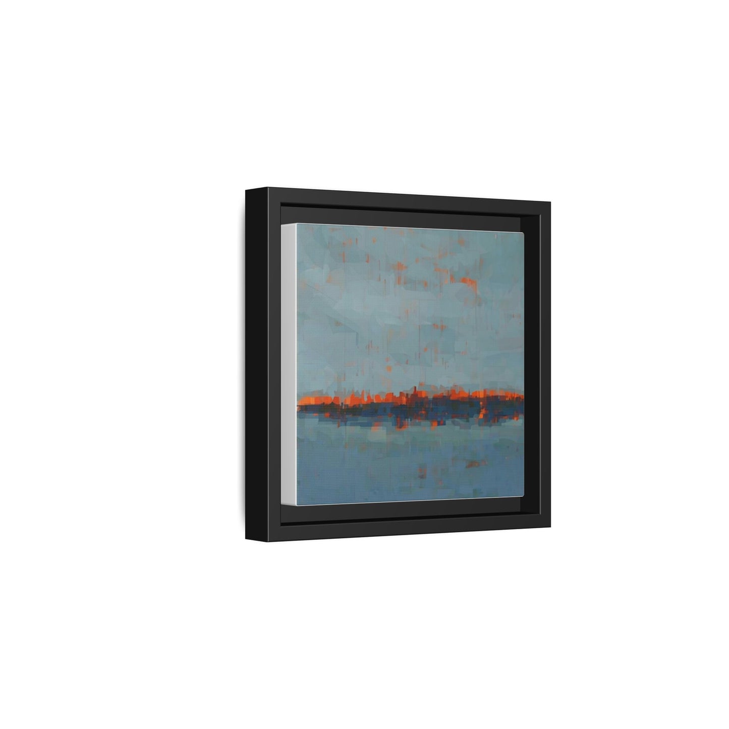 Framed Canvas Art — Teal & Orange Abstract Seascape