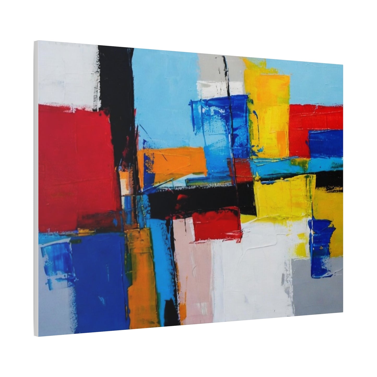 Abstract Color Block Canvas Print — Modern Geometric Wall Art
