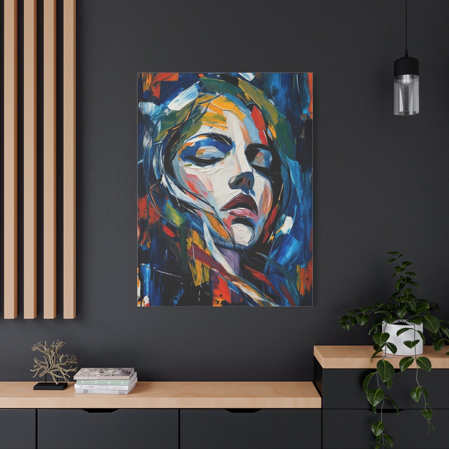 Abstract Colorful Woman Portrait Canvas