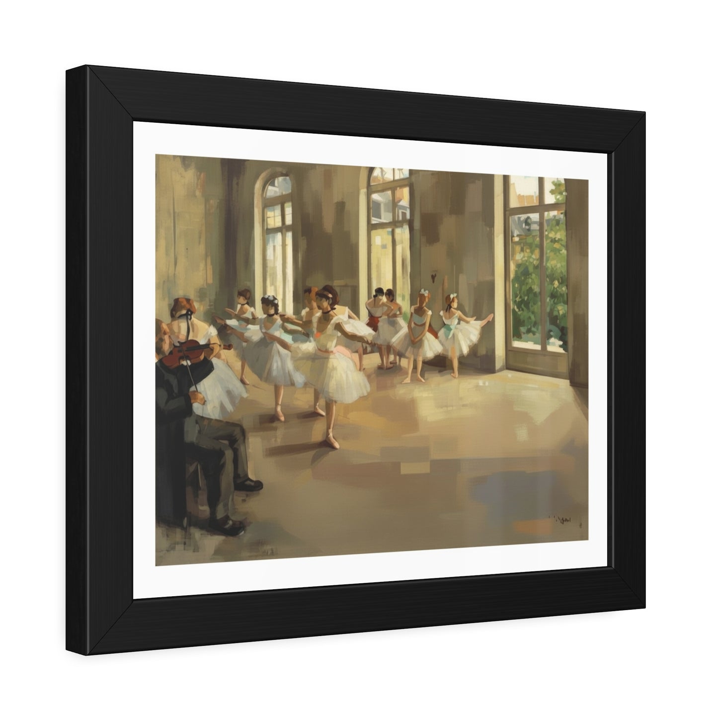 Ballet Rehearsal Framed Art Print — Dancer Studio Poster