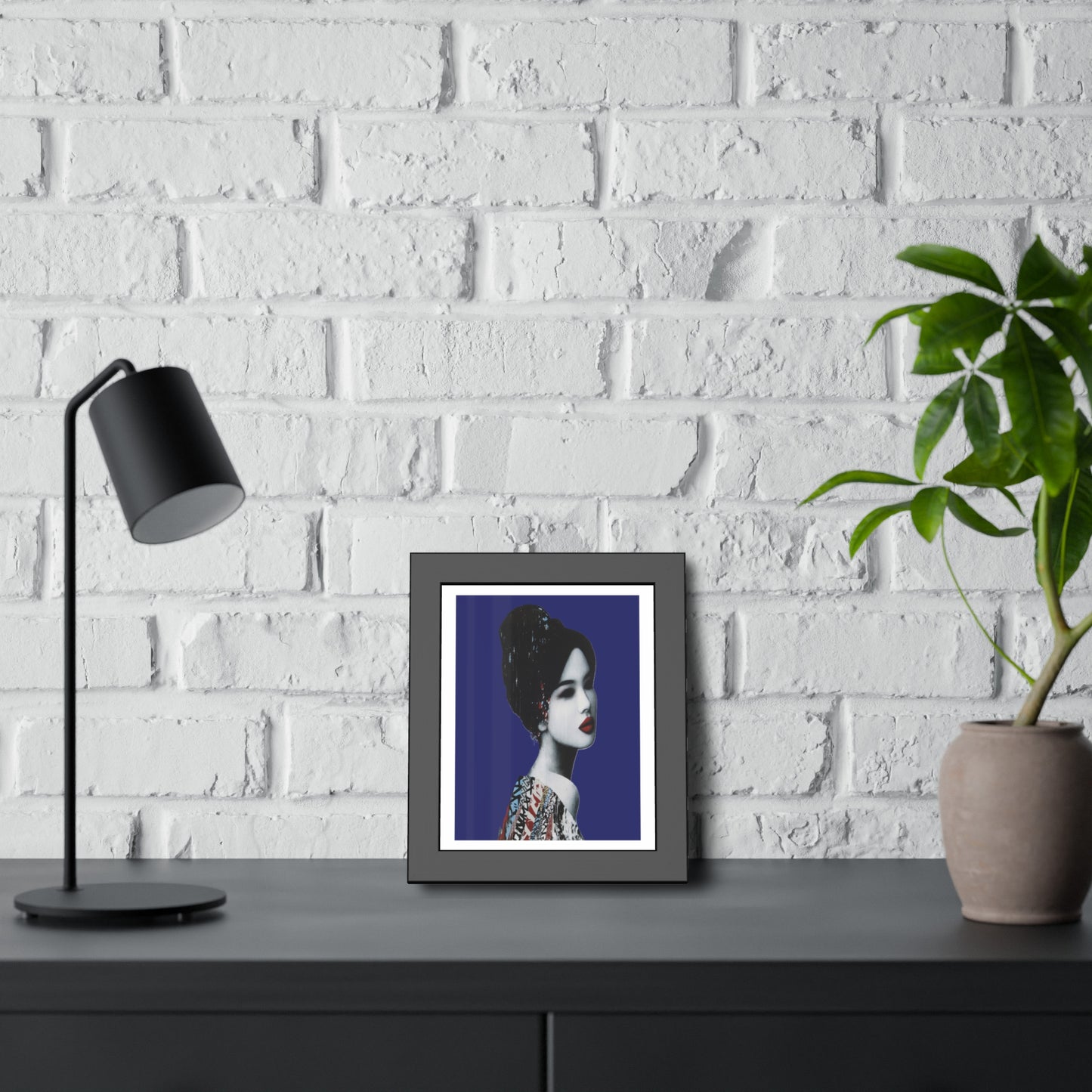 Geisha Portrait - Framed Paper Posters