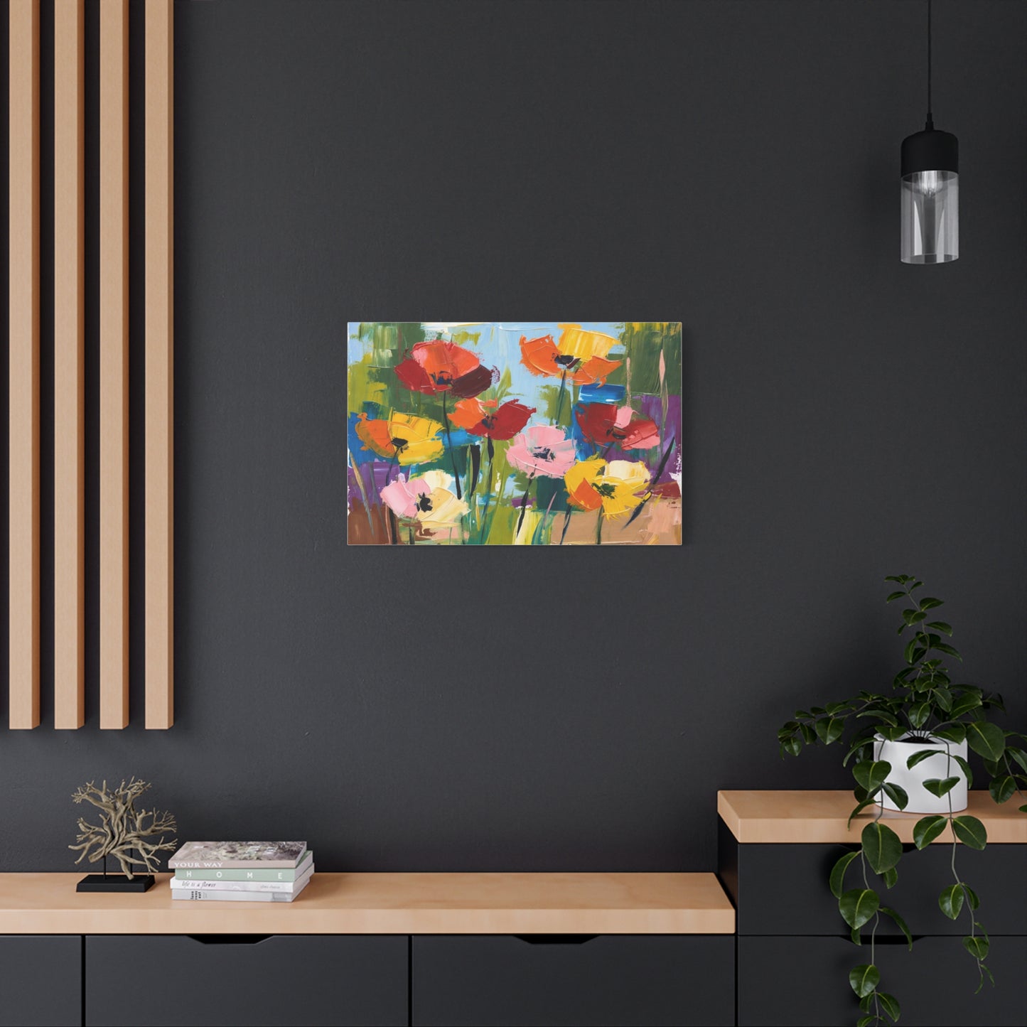 Colorful Abstract Floral Canvas Wall Art — Matte Stretched 1.25"