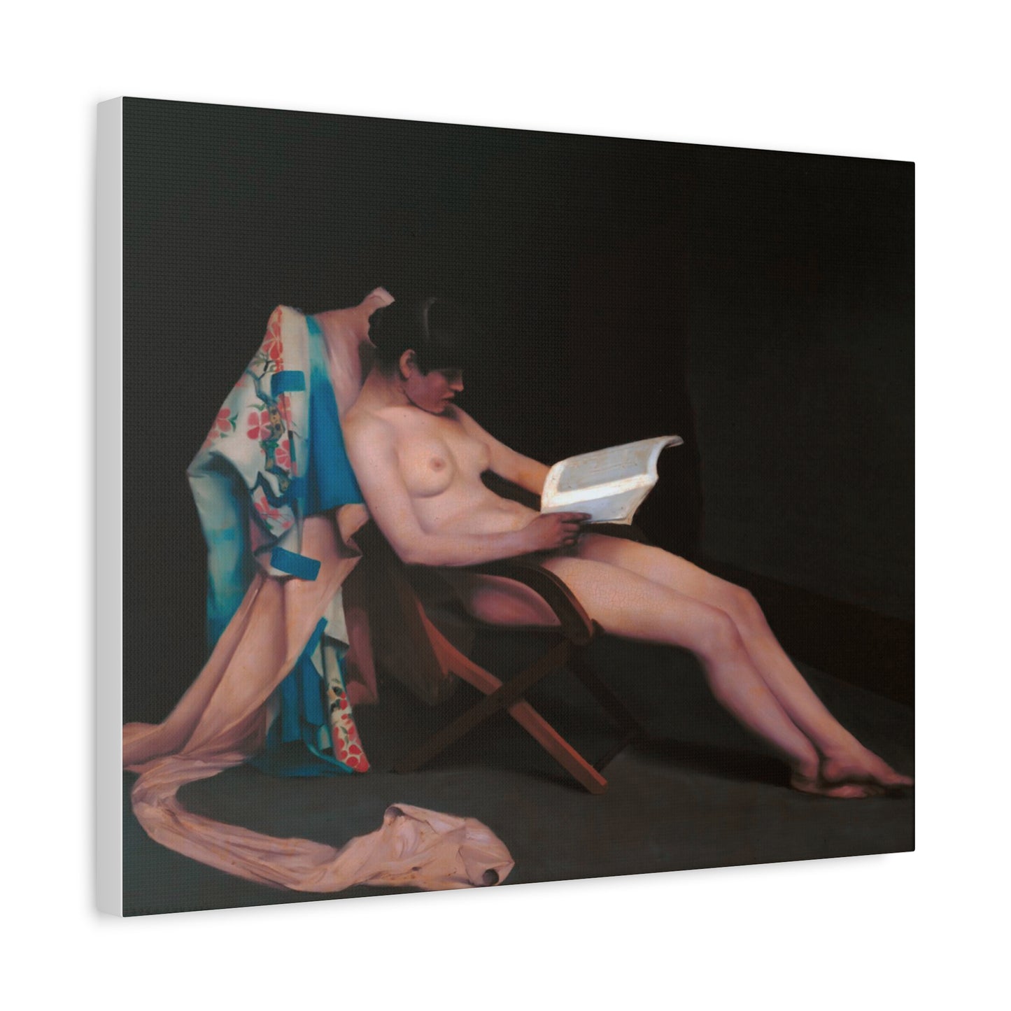 The reading girl by Theodore Roussel Matte Canvas Wall Art Print
