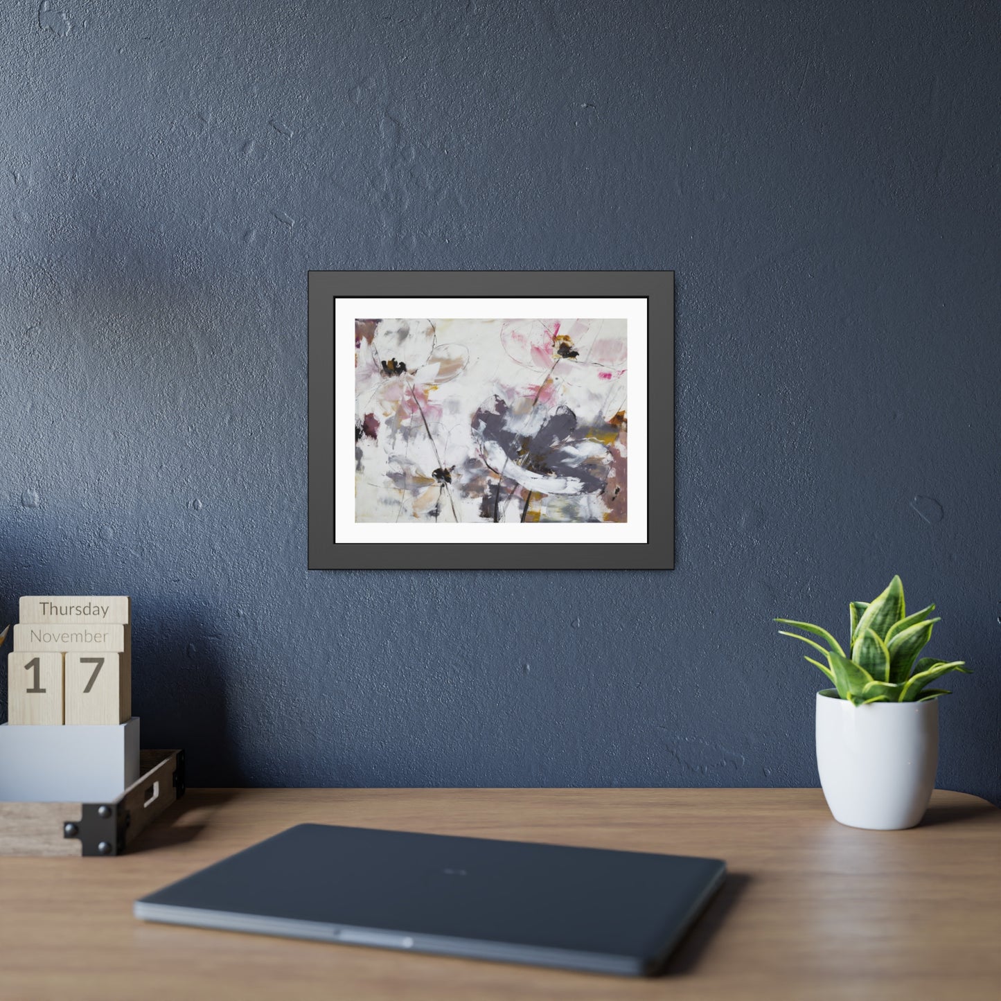 Framed Floral Poster Art – Soft Watercolor Poppies Print