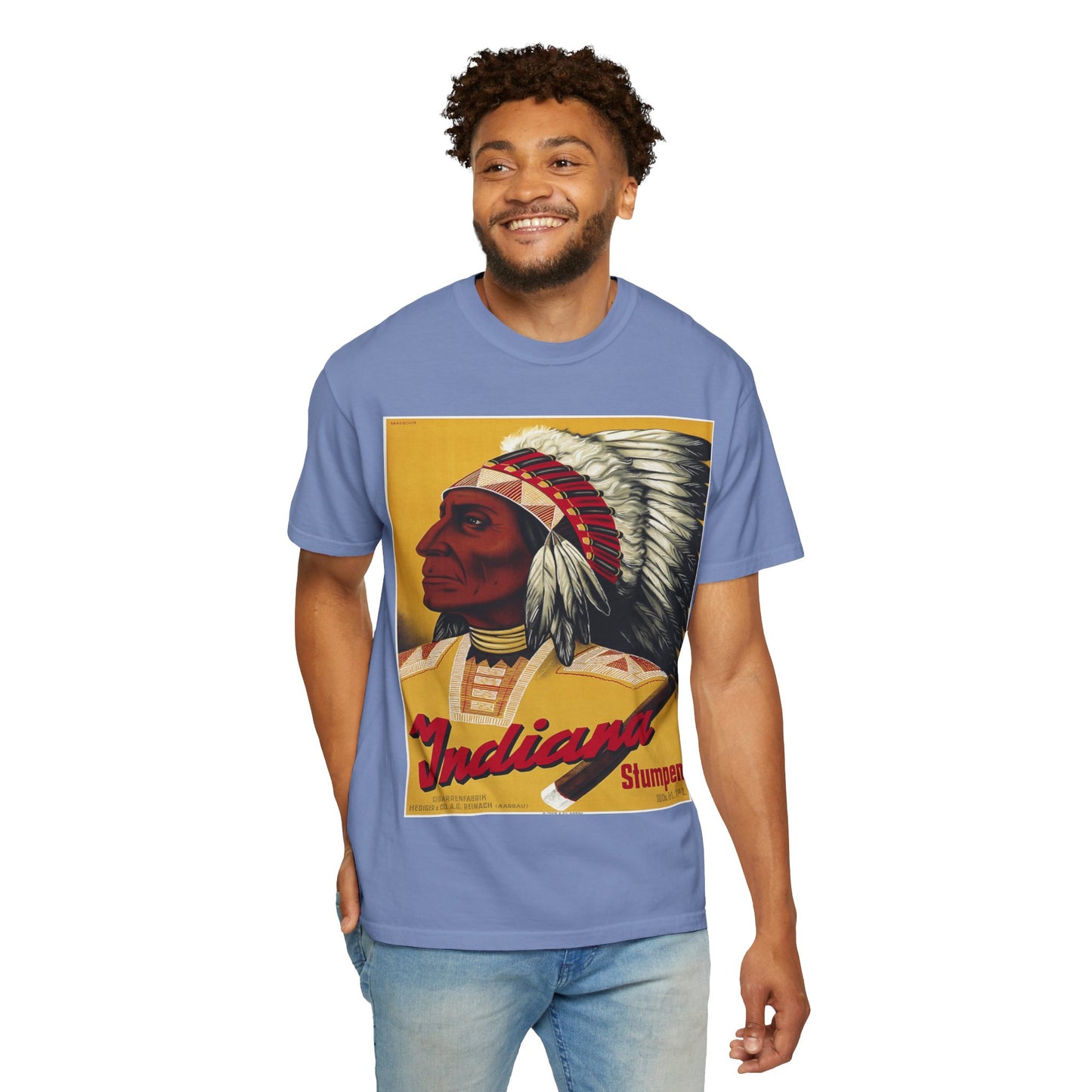 T-Shirt — Retro 'Indiana' Native Chief Vintage Poster Design