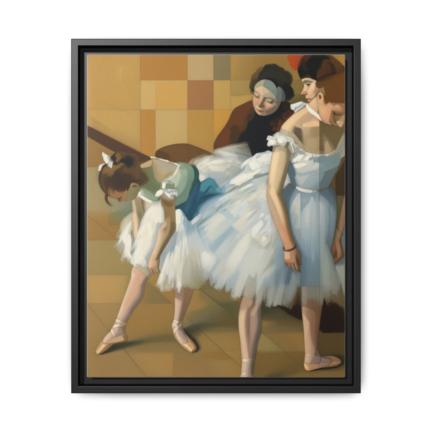 Ballet Dancers Matte Framed Canvas – Impressionist Dance Wall Art