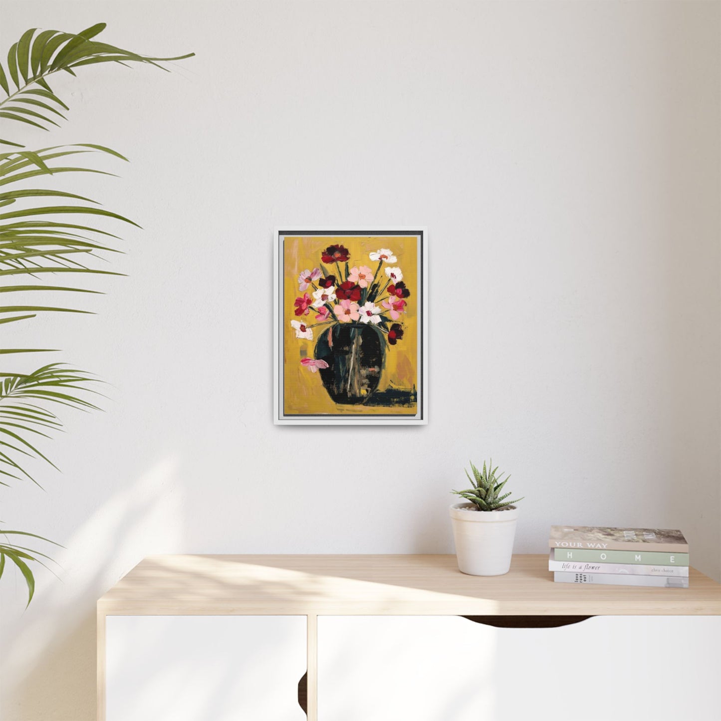 Framed Matte Canvas Floral Still Life Wall Art