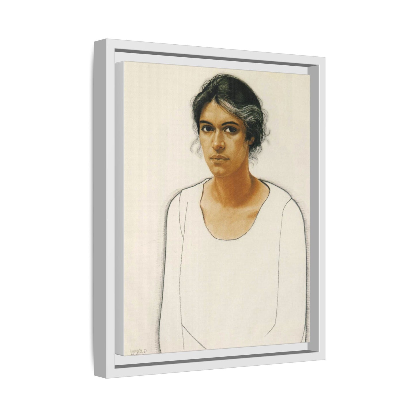 Portrait of a Woman by Winold Reiss Framed Matte Canvas Portrait Print