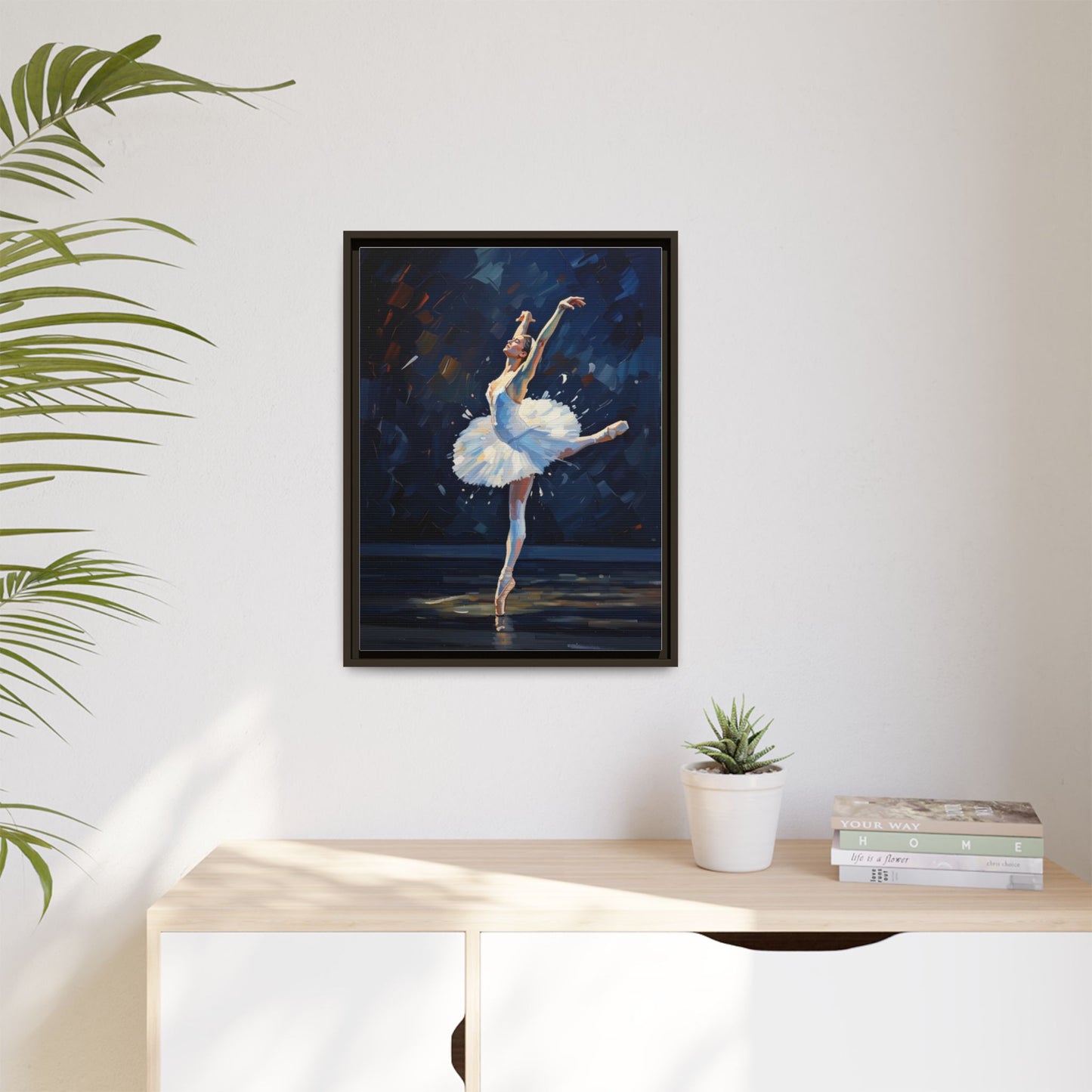 Ballerina Ballet Canvas Print — Framed Matte Wall Art