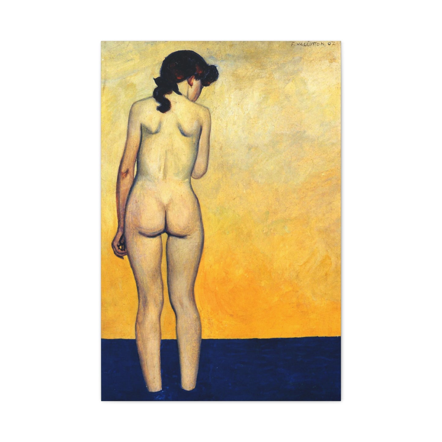 Adolescente entrant dans l'eau by Félix Vallotton  Matte Stretched Wall Art Print