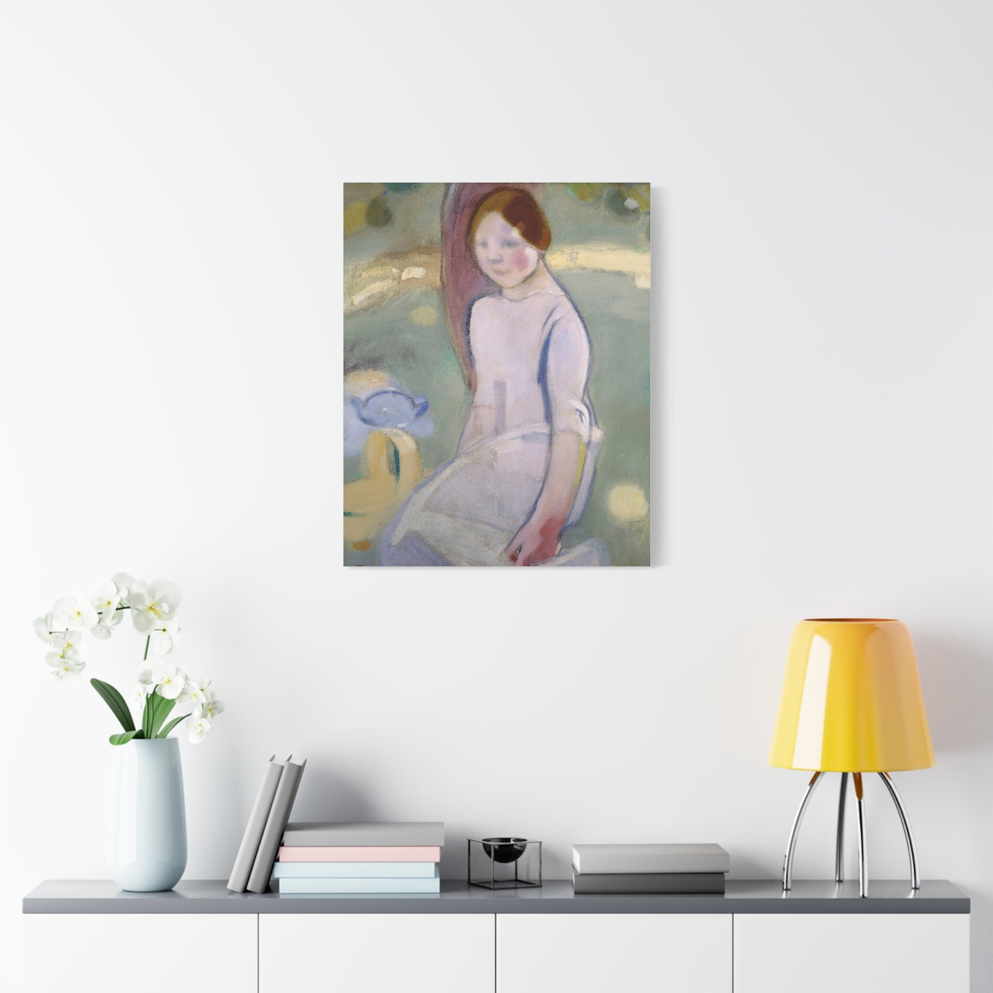 Under the Linden by Helene Schjerfbeck Soft Pastel Portrait Matte Canvas Wall Art Print