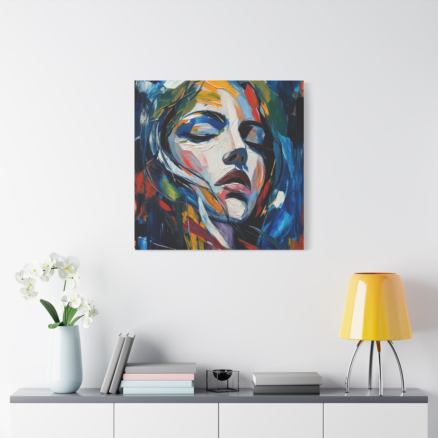 Abstract Colorful Woman Portrait Canvas