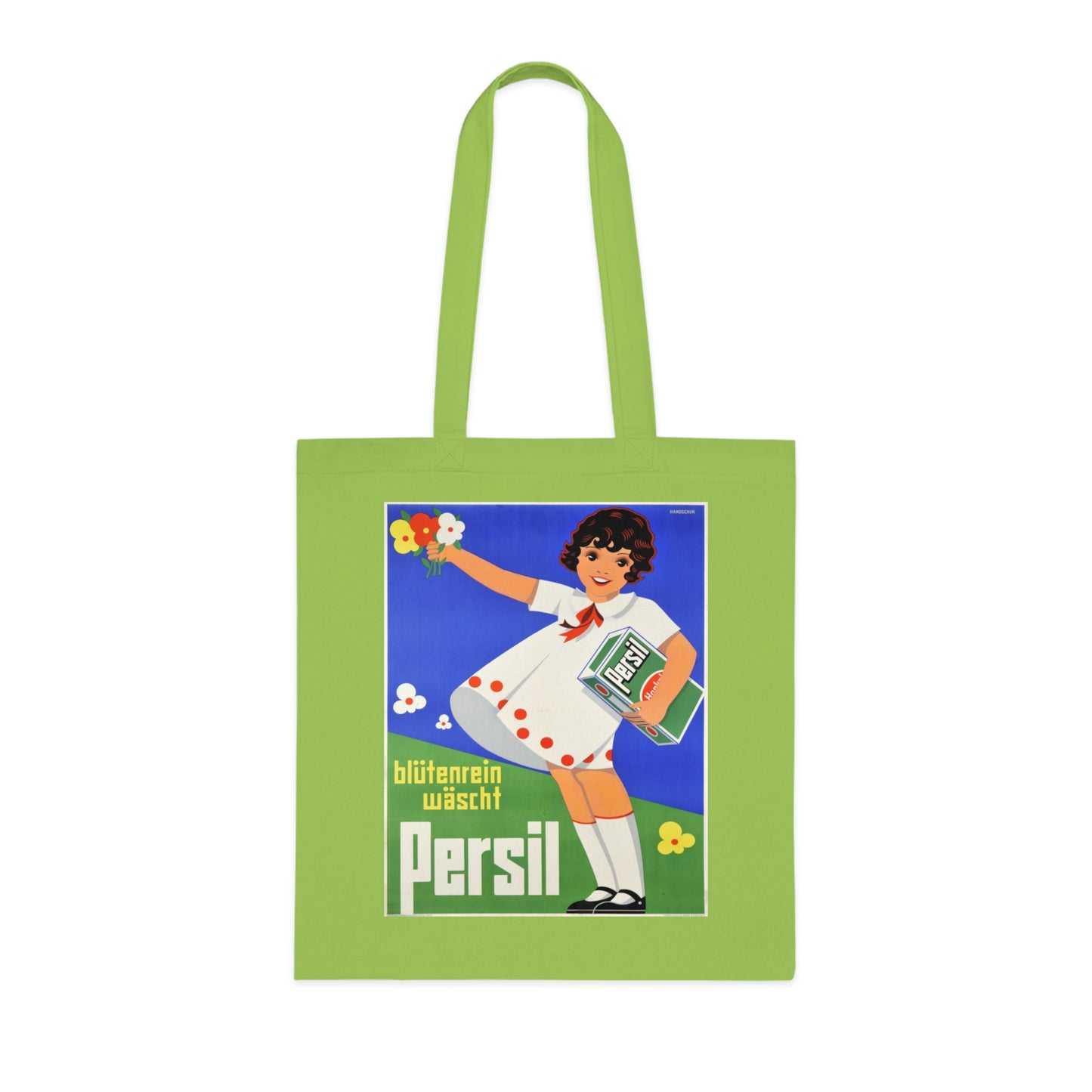 Persil Vintage Ad Tote Bag — Retro Flower Girl Laundry Graphic Cotton Tote