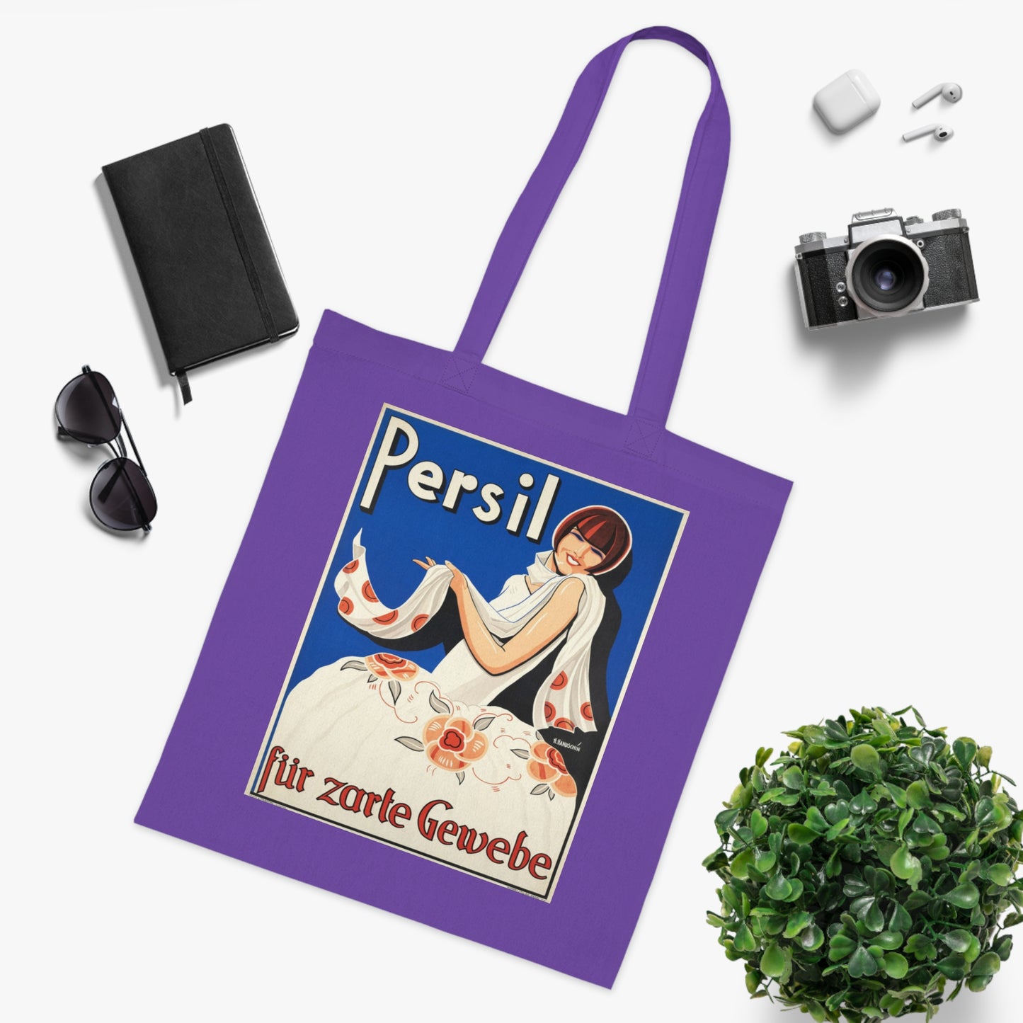 Vintage Persil Poster Cotton Tote — Retro Laundry Advertising Graphic Bag