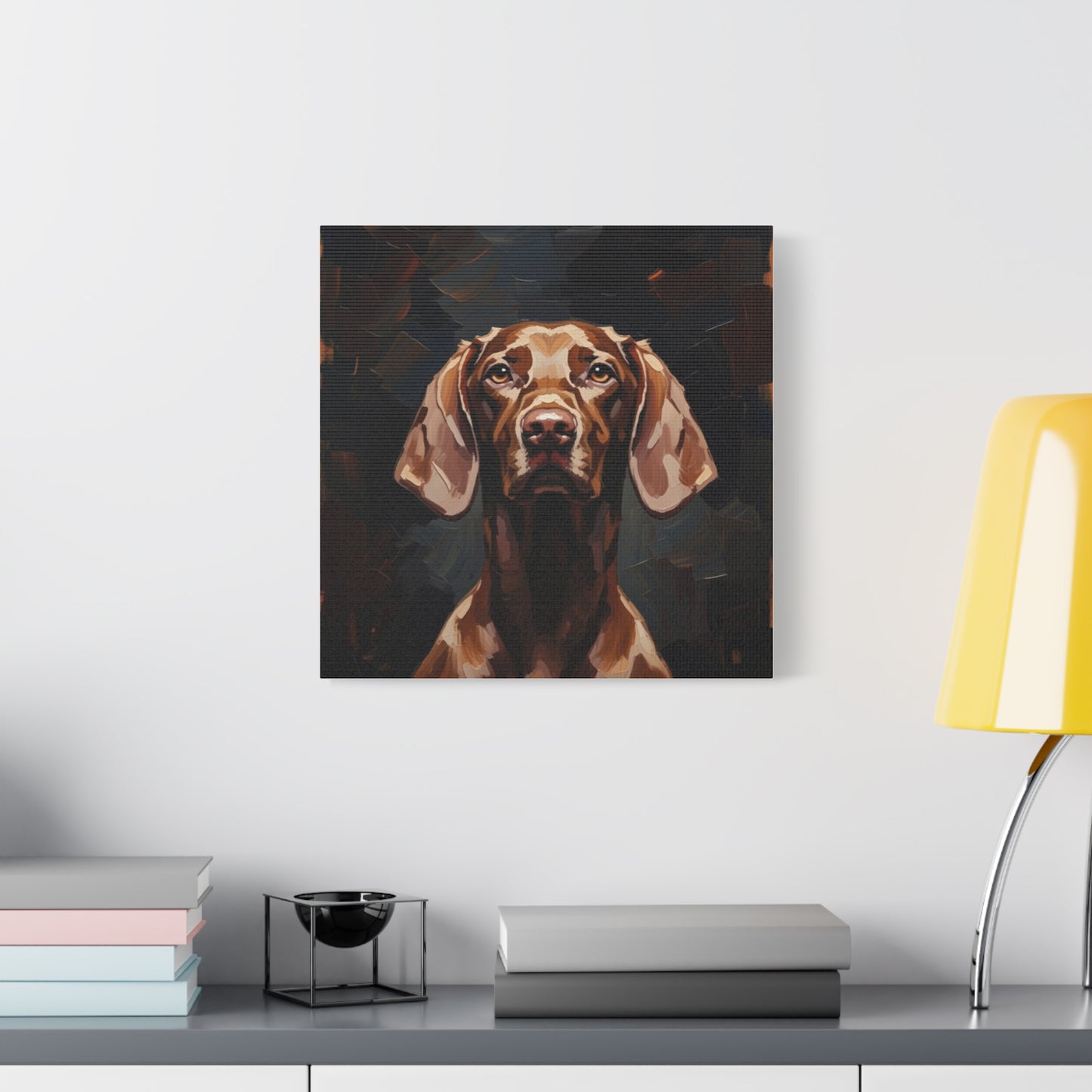 Chocolate Vizsla Canvas Wall Art — Matte Stretched Dog Portrait