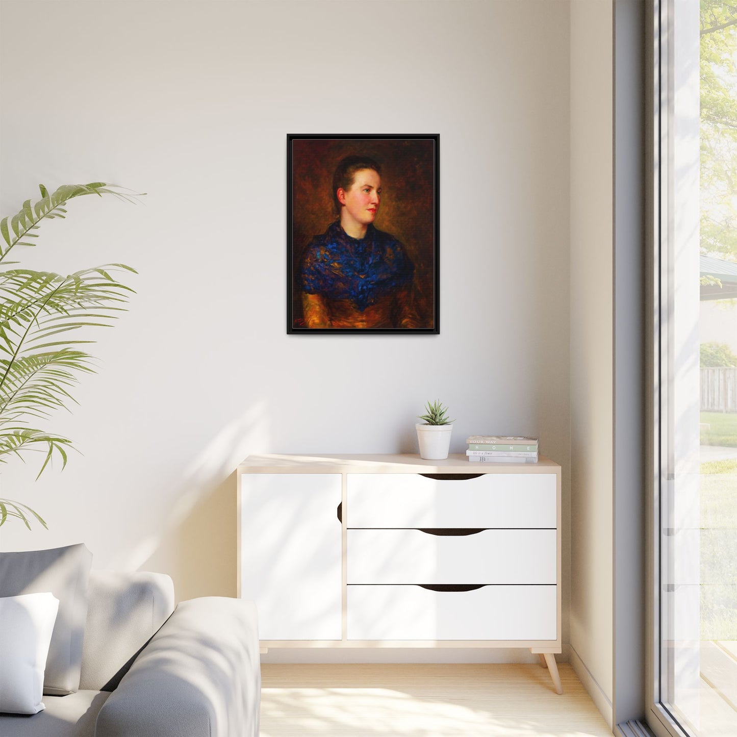 Framed Matte Canvas Portrait Print — Classic Victorian Woman Wall Art