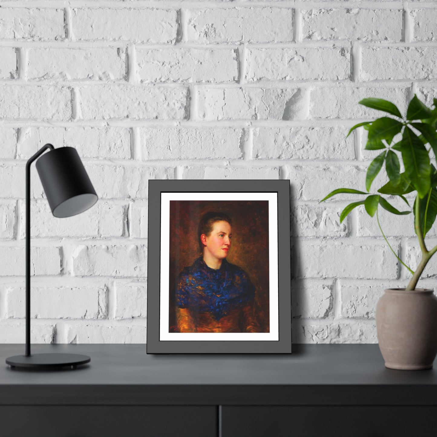 Framed Art Poster — Vintage Portrait Print in Black Frame