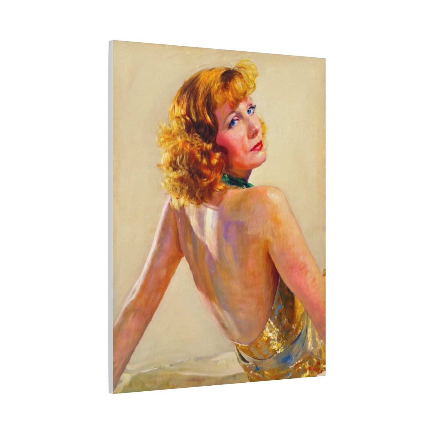 Vintage Greta Garbo Glam Portrait Canvas