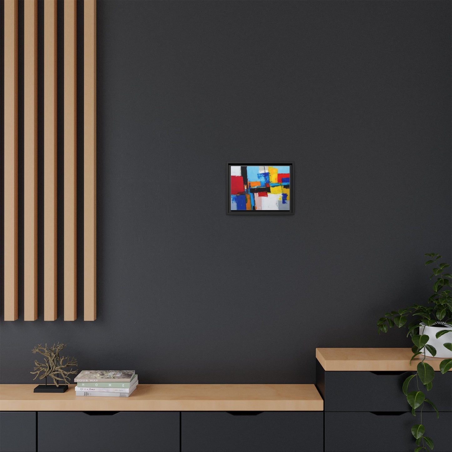 Abstract Color Block Matte Canvas Framed Wall Art