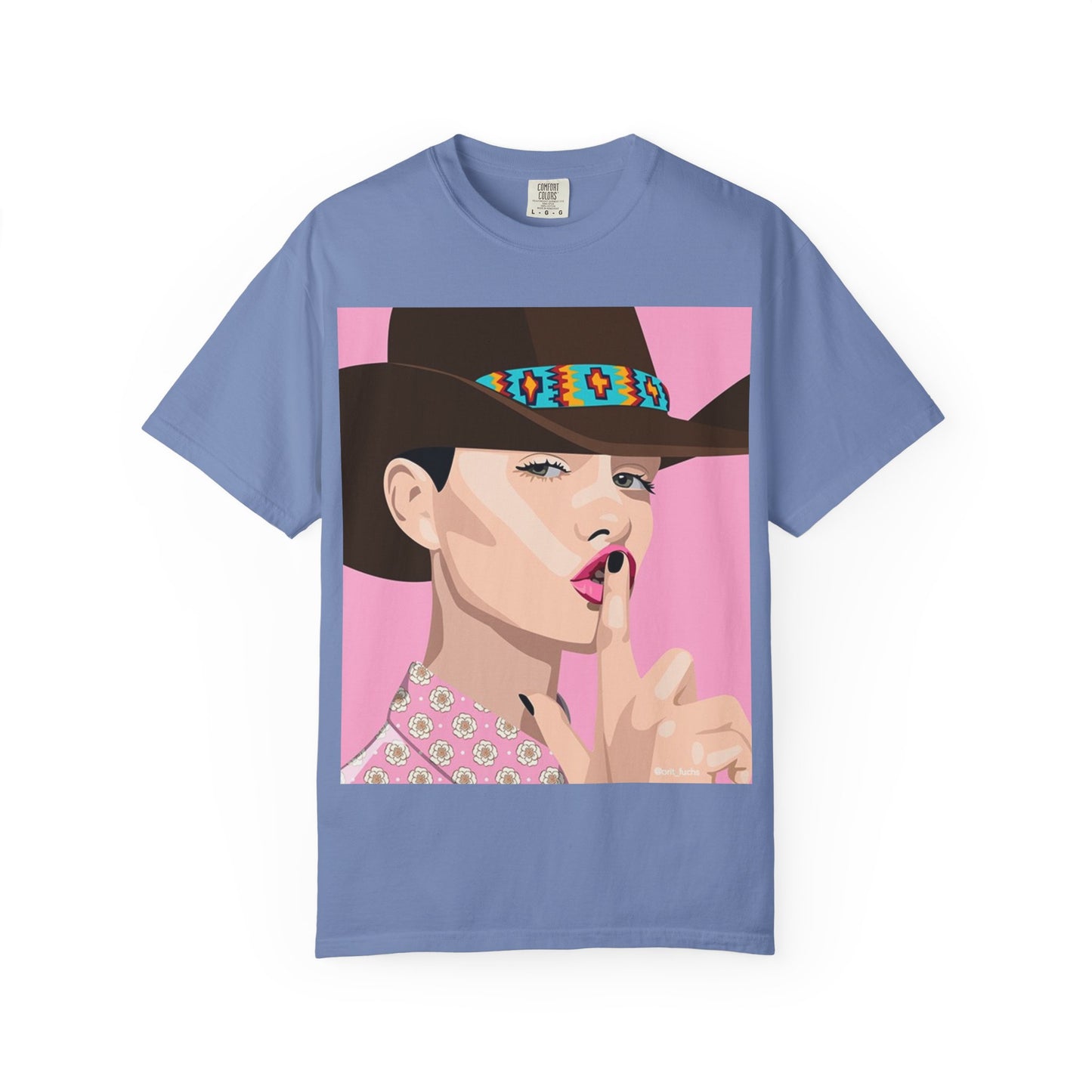 Cowgirl Pop Art T-Shirt — Pink 'Shh' Graphic Tee