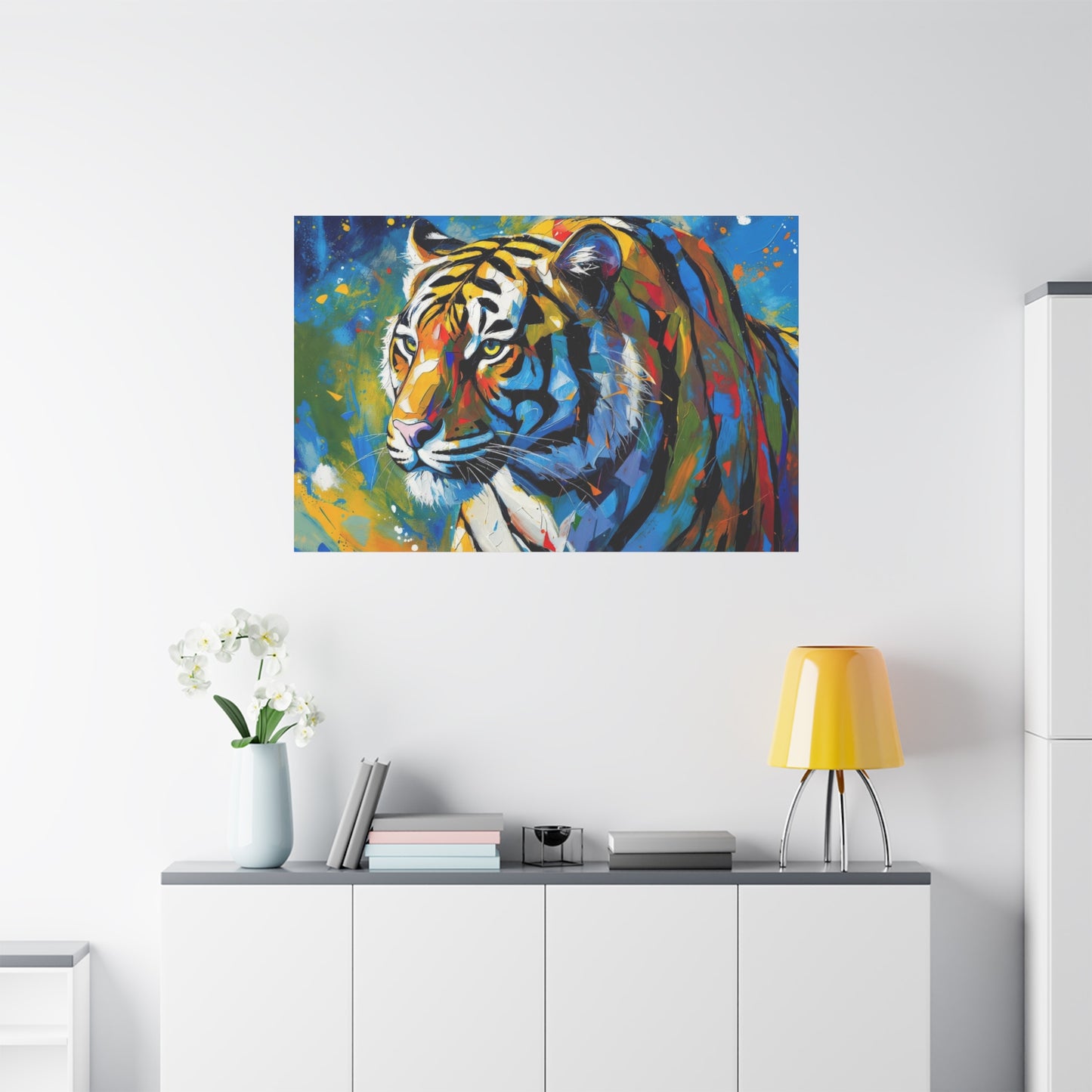Colorful Tiger Matte Canvas Wall Art — Vibrant Stretched 1.25"