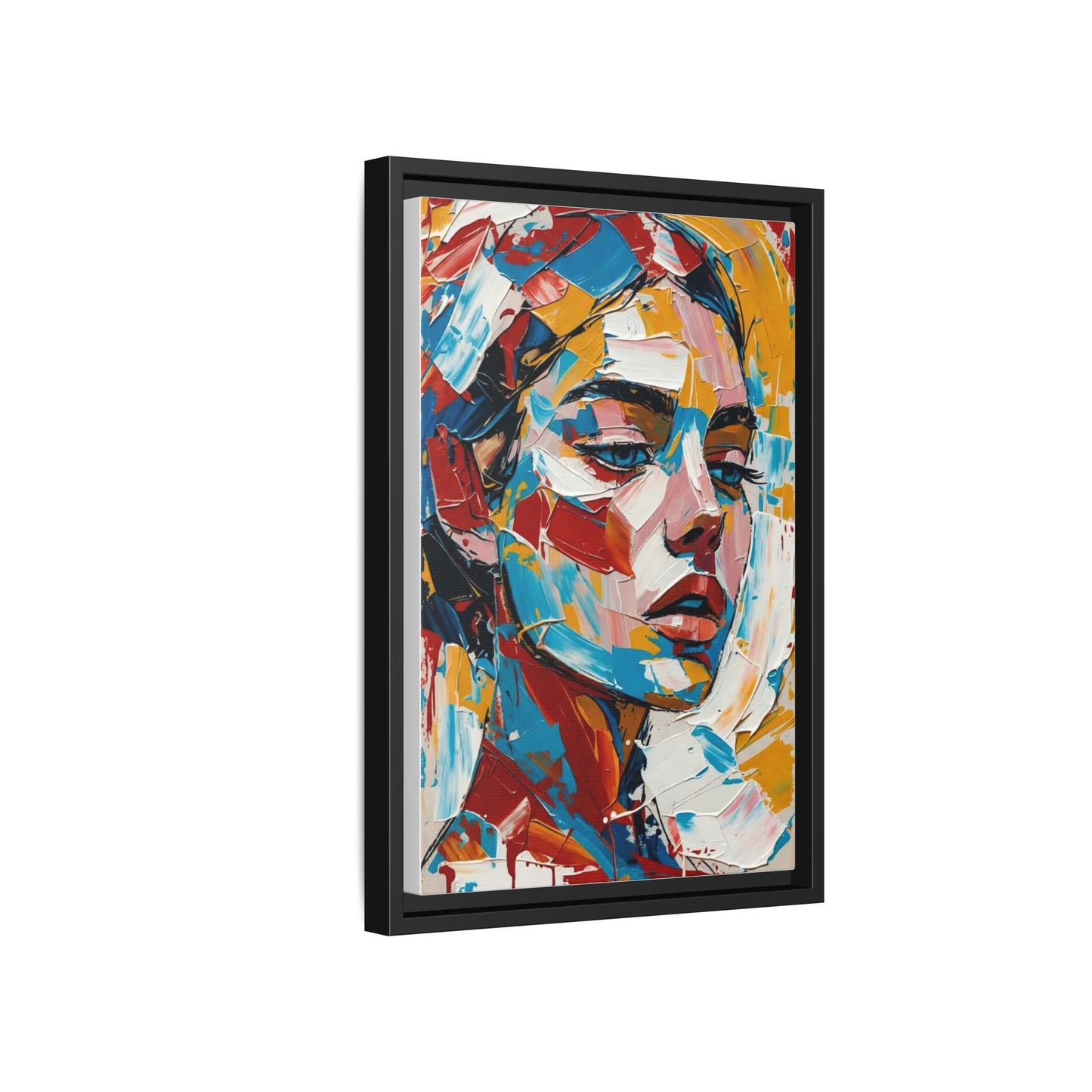 Colorful Abstract Portrait Framed Canvas Print
